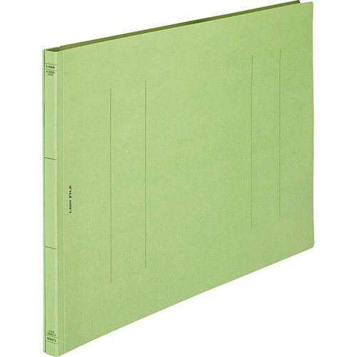 ライオン事務器 フラットファイル(環境) 樹脂押え具 A3ヨコ 150枚収容 背幅18mm 緑 1セット(10冊)
