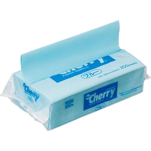 ペーパータオル　ニューチェリー　ブルー　レギュラー　200枚/パック　1セット(35パック)
