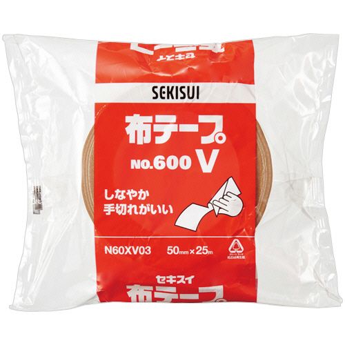 布テープ　No.600V　50mm×25m　厚み0.22mm　ダンボール色　1セット(30巻)