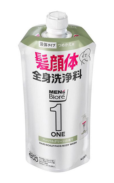 ★まとめ買い★　メンズビオレONE　オールインワン全身洗浄料　ハーバルグリーン詰替用　340ｍｌ　×24個【イージャパンモール】 13,454円