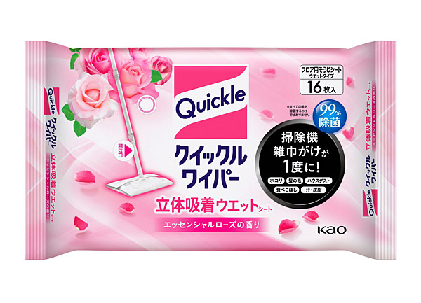 【貨物輸送無料】★まとめ買い★ クイックルワイパー立体ねばり着く情の籠もった腰掛け エッセンシャルローズの芳ばしさ １６枚入 ×20個【イージャパンモール】