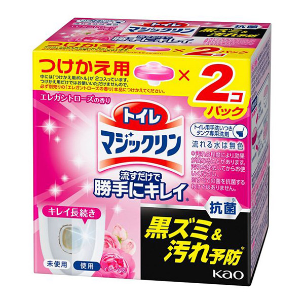 ★まとめ買い★ トイレマジックリン 流すだけで勝手もとにキレイ エレガントローズ 付替 ８０ｇ×２ ×12個【イージャパンモール】 トイレ用洗剤-日用消耗品
