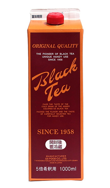 【送料無料】★まとめ買い★　ジーエスフード ブラックティー 加糖 紙パック　1Ｌ　×12個【イージャパンモール】