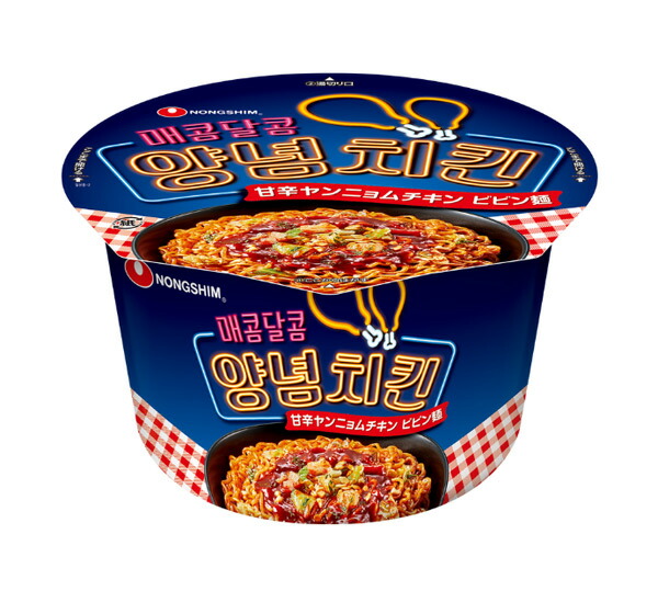 【送料無料】★まとめ買い★　農心ジャパン　甘辛ヤンニョムチキンビビン麺カップ　122ｇ　×24個【イージャパンモール】