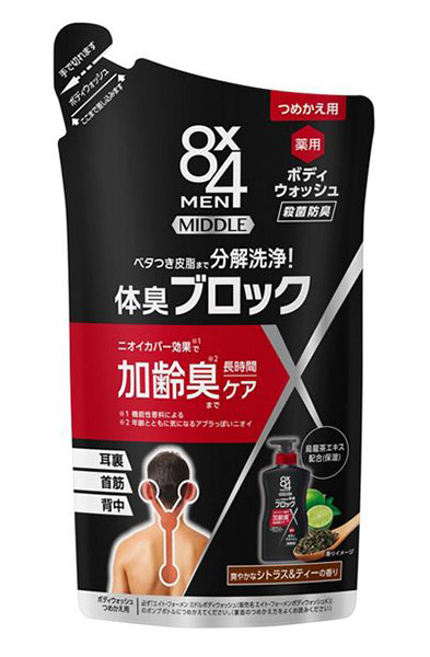【送料無料】★まとめ買い★　花王　８ｘ４メンミドルボディウォッシュ　つめかえ用　300ｍｌ　×18個【イージャパンモール】