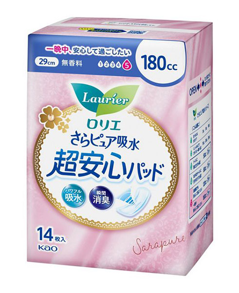 【送料無料】★まとめ買い★　ロリエさらピュア吸水超安心パッド　１８０ｃｃ　14枚　&times;16個【イージャパンモール】｜イージャパンアンドカンパニーズ