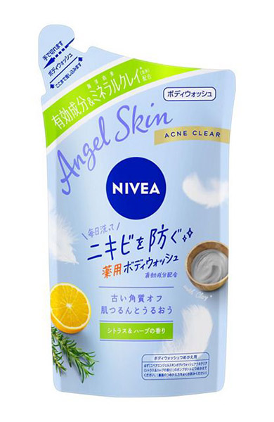 【貨物輸送無料】★まとめ買い★ ニベア エンジェルスキンボディウォッシュ アクネクリアシトラス＆草本の芳ばしさ 詰替 350竓 ×18個【イージャパンモール】
