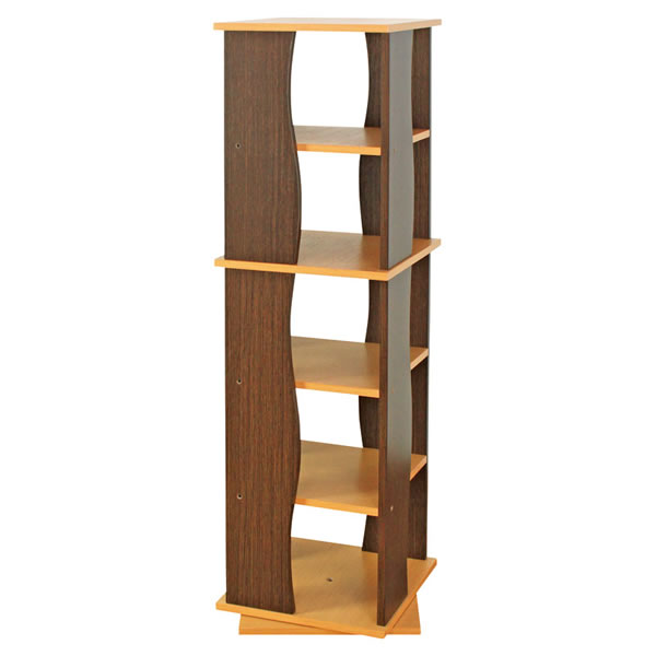 楽天市場】回転式木製ラック5段 収納 収納家具 リビング収納 本棚