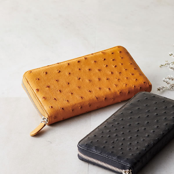 楽天市場】オーストリッチ ラウンドファスナー長財布 ブラック S