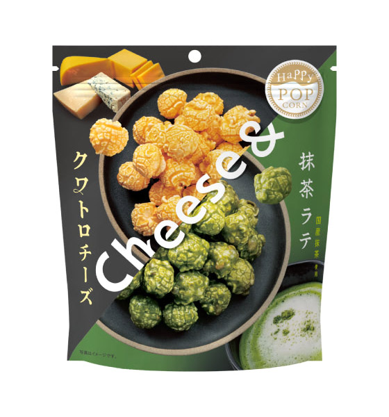 【送料無料】★まとめ買い★　ＭＤホールディングス　ハッピーポップコーンクワトロチーズ＆抹茶ラテ　65ｇ　×12個【イージャパンモール】