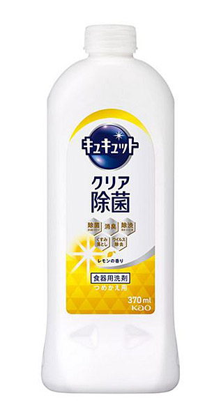 ★まとめ買い★　花王　キュキュット　クリア除菌　レモンの香り　つめかえ用　370ｍｌ　×16個【イージャパンモール】