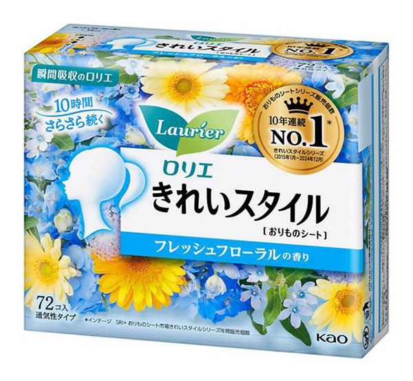 【送料無料】★まとめ買い★　花王　ロリエ　きれいスタイルフレッシュフローラルの香り　７２コ　×12個【イージャパンモール】