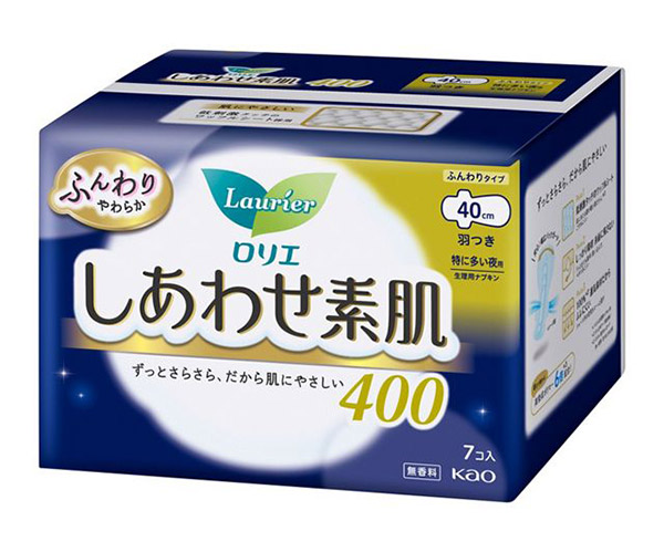 【送料無料】★まとめ買い★　花王　ロリエ　しあわせ素肌　特に多い夜用４０ｃｍ　羽つき　７個　×16個【イージャパンモール】