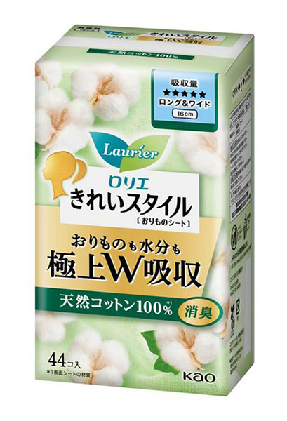 ★まとめ買い★　花王　ロリエきれいスタイル極上Ｗ吸収ロング＆ワイド　天然コットン１００％　４４コ　×18個【イージャパンモール】