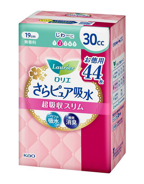 【送料無料】★まとめ買い★　花王　ロリエさらピュア吸水　超吸収スリム３０ｃｃスーパージャンボ　４４枚　×18個【イージャパンモール】