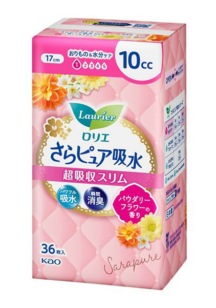 ★まとめ買い★ 花王 ロリエさらピュア吸水超吸収スリム10ccパウダリーフラワーの香り 36枚 ×18個【イージャパンモール】