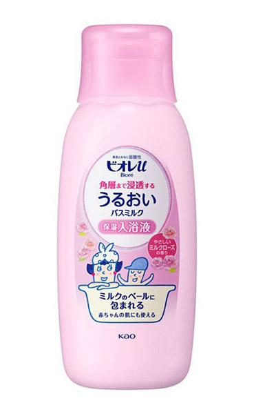 ★まとめ買い★　花王　ビオレｕ 角層まで浸透するうるおいバスミルク ミルクローズ本体　600ｍｌ　×12個【イージャパンモール】