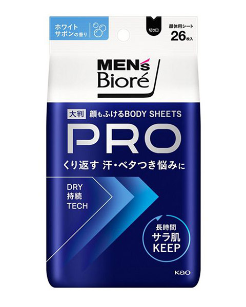 ★まとめ買い★　メンズビオレ　顔もふけるボディシートＰＲＯ　ホワイトサボンの香り　２６枚　×12個【イージャパンモール】