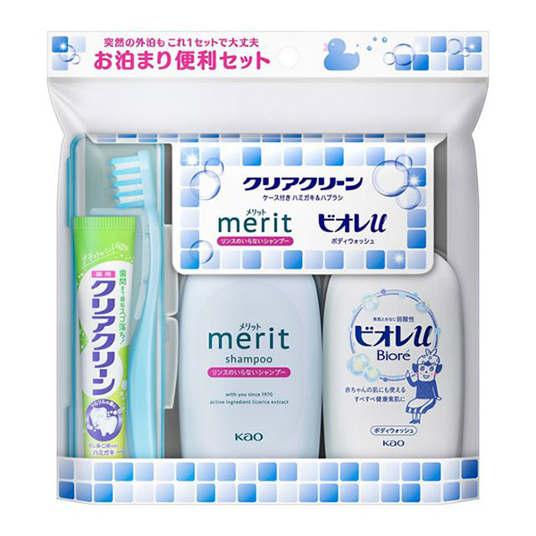 ★まとめ買い★　花王　クリアクリーン携帯用　お泊りセット　1セット　×18個【イージャパンモール】