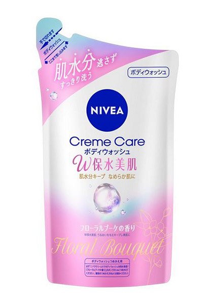 ★まとめ買い★　花王　ニベアクリームケアボディウォッシュＷ保水美肌フローラルの香　詰替350ｍｌ　×18個【イージャパンモール】
