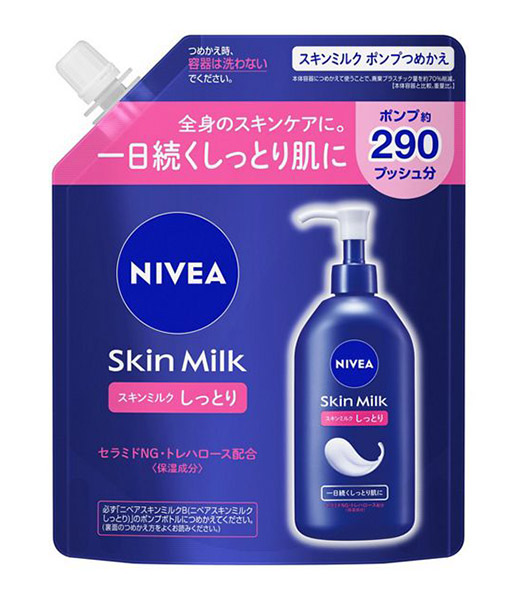 ★まとめ買い★　花王　ニベア　スキンミルク　しっとり　ポンプつめかえ用　２９０ｇ　×24個【イージャパンモール】