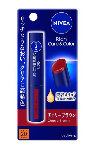 ★まとめ買い★　花王　ニベア　リッチケア＆カラーリップ　チェリーブラウン　2ｇ　&times;48個【イージャパンモール】｜イージャパンアンドカンパニーズ
