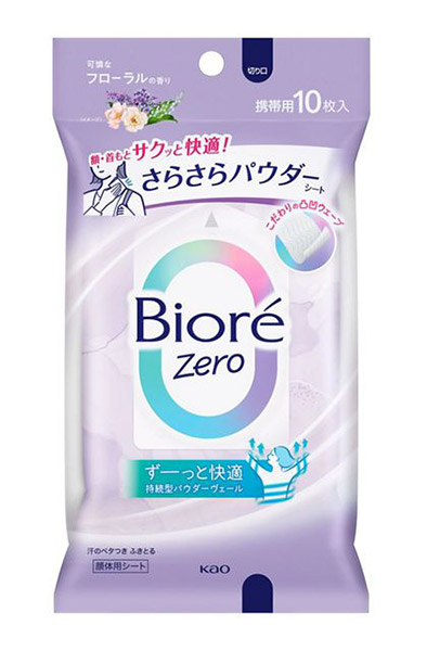 【送料無料】★まとめ買い★　花王　ビオレＺｅｒｏさらさらパウダーシート　可憐なフローラルの香り　１０枚　×24個【イージャパンモール】