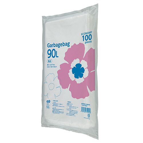 ゴミ袋エコノミー　乳白半透明　９０Ｌ　１セット（５００枚：１００枚&times;５パック）｜イージャパンアンドカンパニーズ