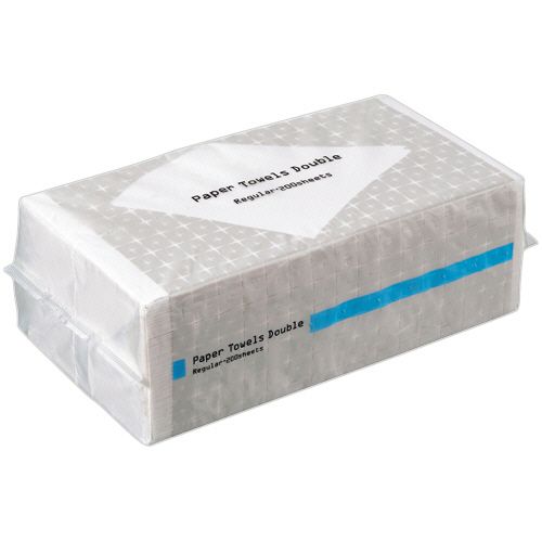 ペーパータオル　抗菌・ダブル（レギュラー）　２００組／パック　１セット（１２５パック：２５パック&times;５ケース）｜イージャパンアンドカンパニーズ