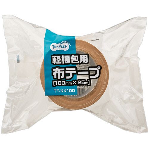 軽梱包用布テープ　100mm×25m　厚み約0.18mm　1セット(18巻)