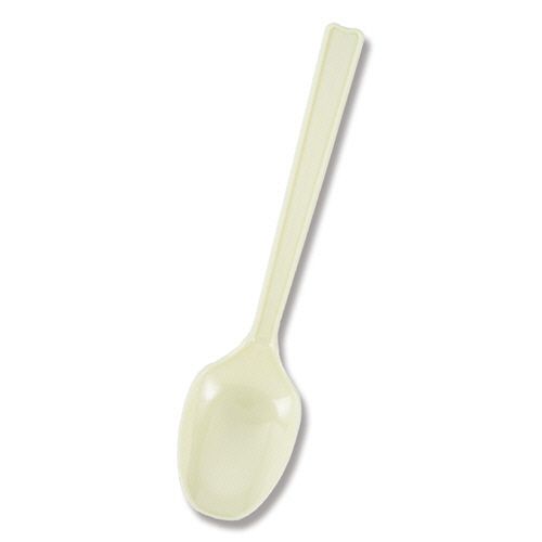 プラスチックスプーン　16cm　アイボリー　単袋　1セット(1000本:100本×10パック)