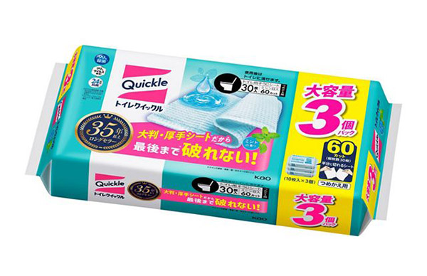 ★まとめ買い★　花王　トイレクイックル　ミントの香りつめかえ用スーパージャンボパック　３０枚入　×8個【イージャパンモール】