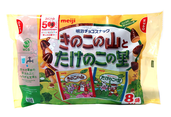 ★まとめ買い★　明治　きのこの山とたけのこの里袋　8袋　×18個【イージャパンモール】