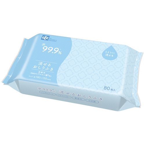 【送料無料】【個人宅届け不可】【法人（会社・企業）様限定】ナーシングケア　水９９．９％　流せるおしりふき　１セット（１９２０枚：８０枚×２４パック）