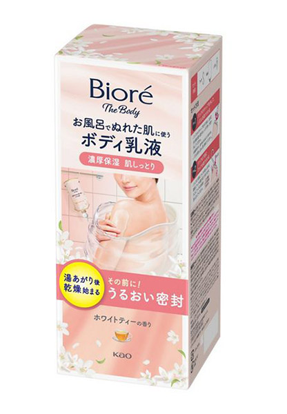 ★まとめ買い★　ビオレ　ザボディお風呂でぬれた肌に使うボディ乳液　肌しっとりホワイトティー　本体　285ｍｌ　×12個【イージャパンモール】