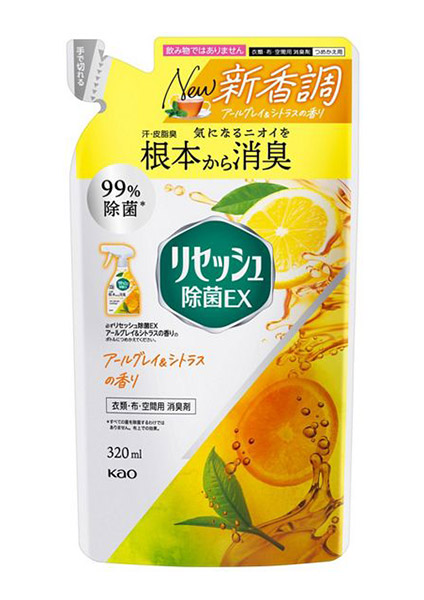 【送料無料】★まとめ買い★　花王　リセッシュ除菌ＥＸ　アールグレイ＆シトラスの香り　詰替用　320ｍｌ　×24個【イージャパンモール】