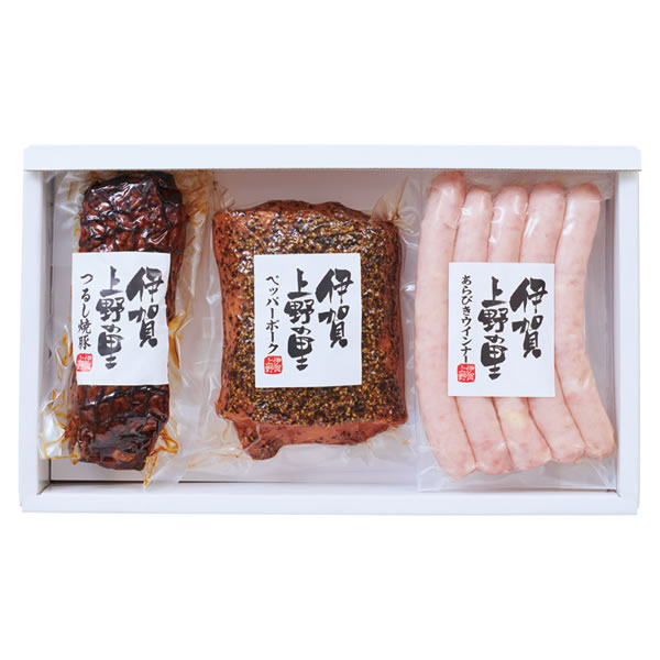 【送料無料】伊賀上野の里　つるし焼豚＆ペッパーポーク＆あらびきウインナー　　ＴＬＡ－５０【ギフト館】