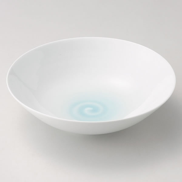 【送料無料】波佐見焼 山口隆作 青白磁鳴門紋8寸鉢 009-360M【ギフト館】