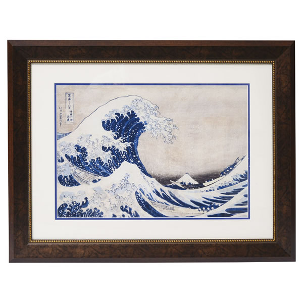 【送料無料】浮世絵額　北斎「神奈川沖浪浦」　　Ｎ１４－４７６【ギフト館】