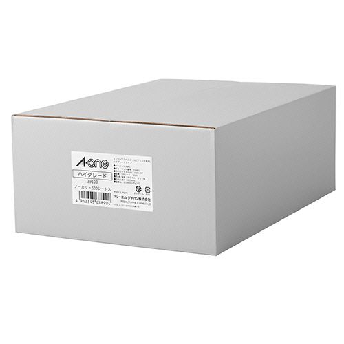 【貨物輸送無料】【人間宅届け不可】【法人（会社組織・会社組織）様押さえる】エーワン 下げ札消印[印刷者兼用] ご機嫌品位印字機 白いこと A4 ノーカット 39100 1箱(500居敷き)