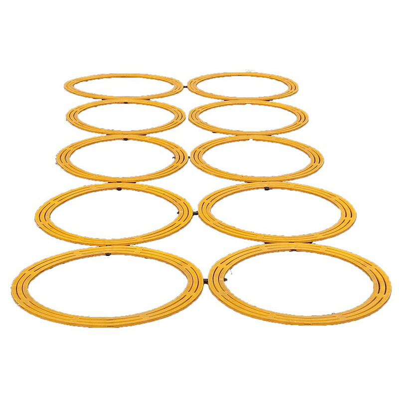 ピタリング8 本体10個+ジョイント13個セット t10*φ600 折り畳み 道路工事 体感マット 道路振動 居眠り防止 脇見運転防止 音 簡単設置 天候不問 濡れ路面でも可 アスファルト 注意喚起 減速 視認性 安全性向上 安全第一 厚さ1cm PITARING8 ハンプ エラストマー樹脂