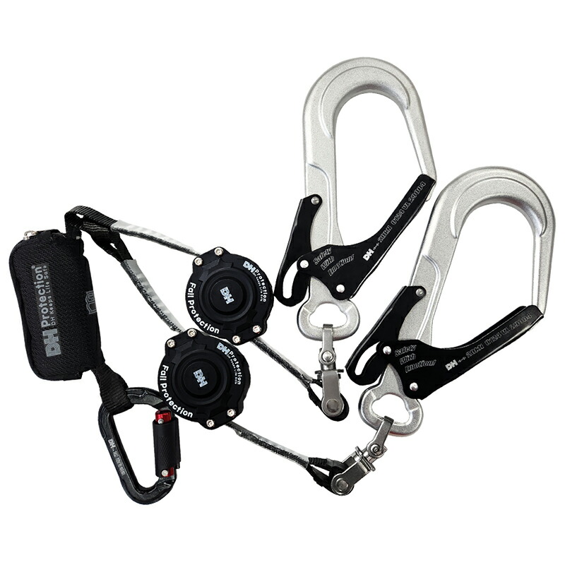 ExAir巻取式ランヤード100kgダブル 1種 フルハーネス兼胴ベルト型 DH03-J1D10-03(D) DH Protectionジャパン製 墜落制止用器具 安全保護具 新JIS試験合格品