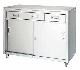 【新品/製造業者直送】シンコー 蔵置き庫(アジャスト付) LAD型(抽き出し・ステンレス鋼戸)1段式 SUS430 LAD-15060 幅1500×奥ふかさ600×高さ950(粍)