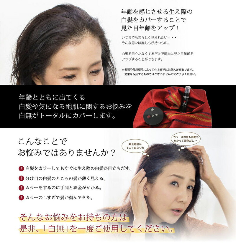 白髪かくし ファンデーション 白髪隠し パウダー パフ 送料無料 極 白