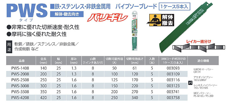 保障できる】 モトユキのセーバーソーブレード バリギレ 鉄 ステンレス