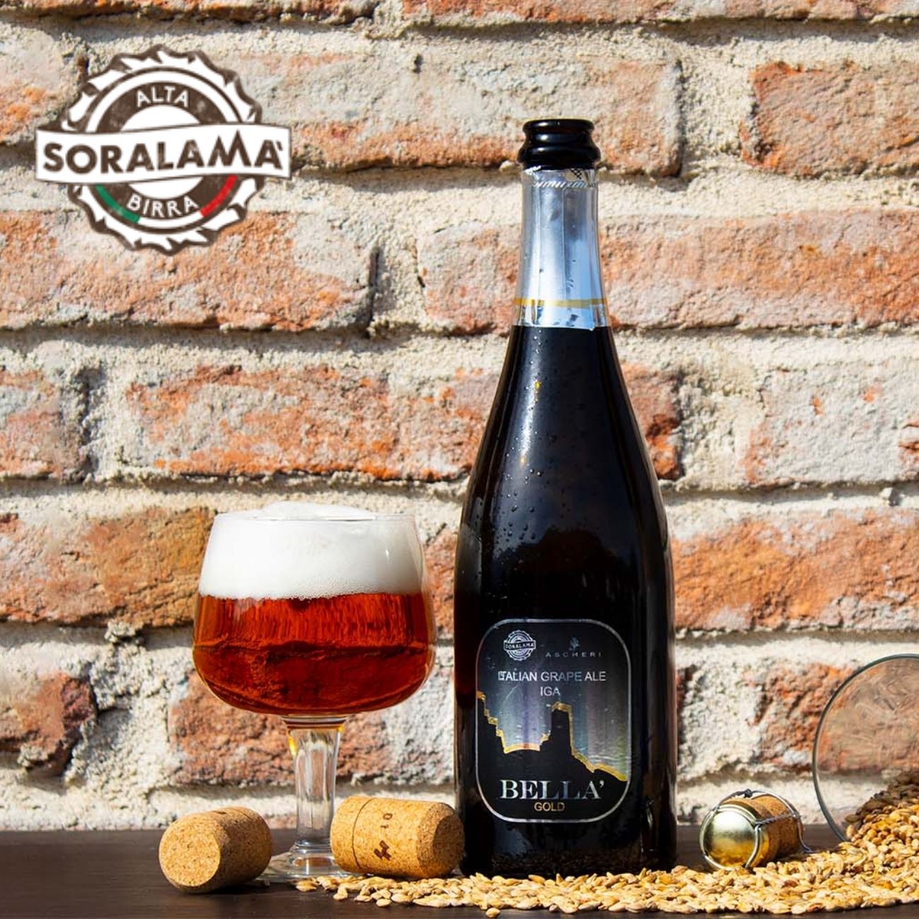 市場 ビール イタリアビール Soralama IGA イタリア直輸入 クラフトビール イタリアングレープエール 送料無料 Bella 750ml  Gold ソララマ