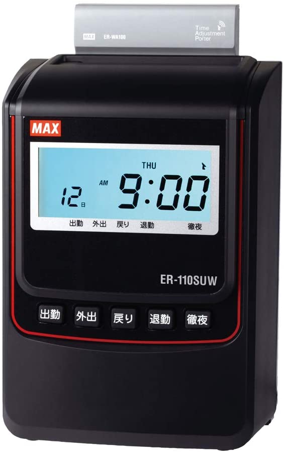 電子タイムレコーダー ER-110SUWブラック ER90721