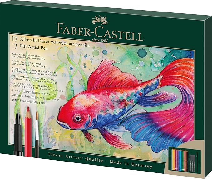 【FABER-CASTELL】ファーバーカステル アルブレヒト･デューラー\u0026PITT美術家書き込み S仕掛ける  水彩画  色鉛筆  217552