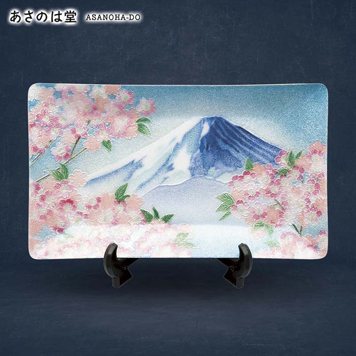 七宝焼き | 飾皿 | 富士桜 18x30