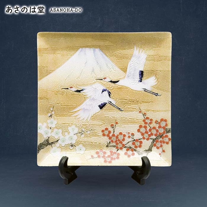 七宝焼き | 飾皿 | 祝い事鶴 24x24